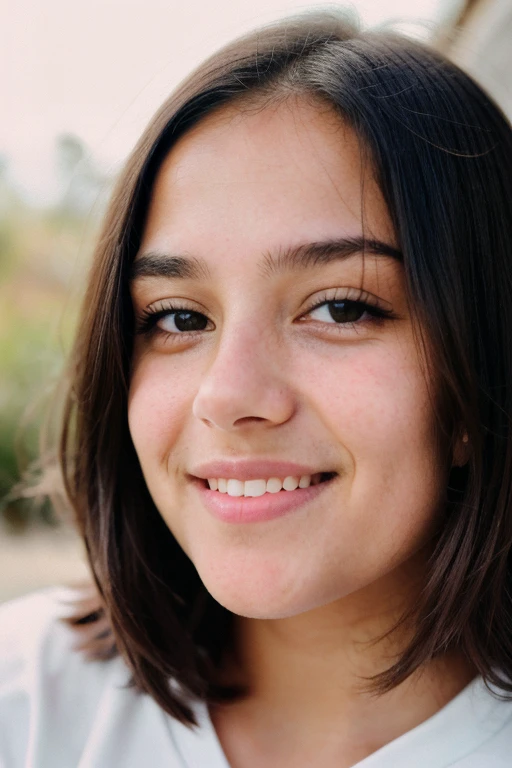 {
"prompt": "Create a high-resolution portrait of a . She has medium skin tone, with warm brown eyes and straight black hair that falls neatly around her face. Her expression is gentle and innocent, with a natural, youthful look. Her features are soft, with a hint of a smile, reflecting the freshness and curiosity of adolescence. The background should be simple and soft, perhaps with a light pastel color, ensuring that the focus remains on her youthful face.",
"size": "1024x1024"
}