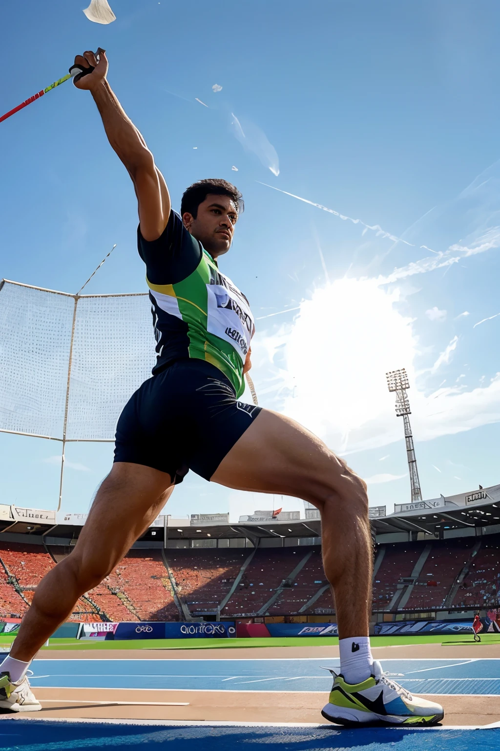 Generate an image of logo "did.youknow17" and in the image please write "PARIS Olympic: Pakistan's Arshad Nadeem Reaches Final Of Javelin Throw Competition " in white colour