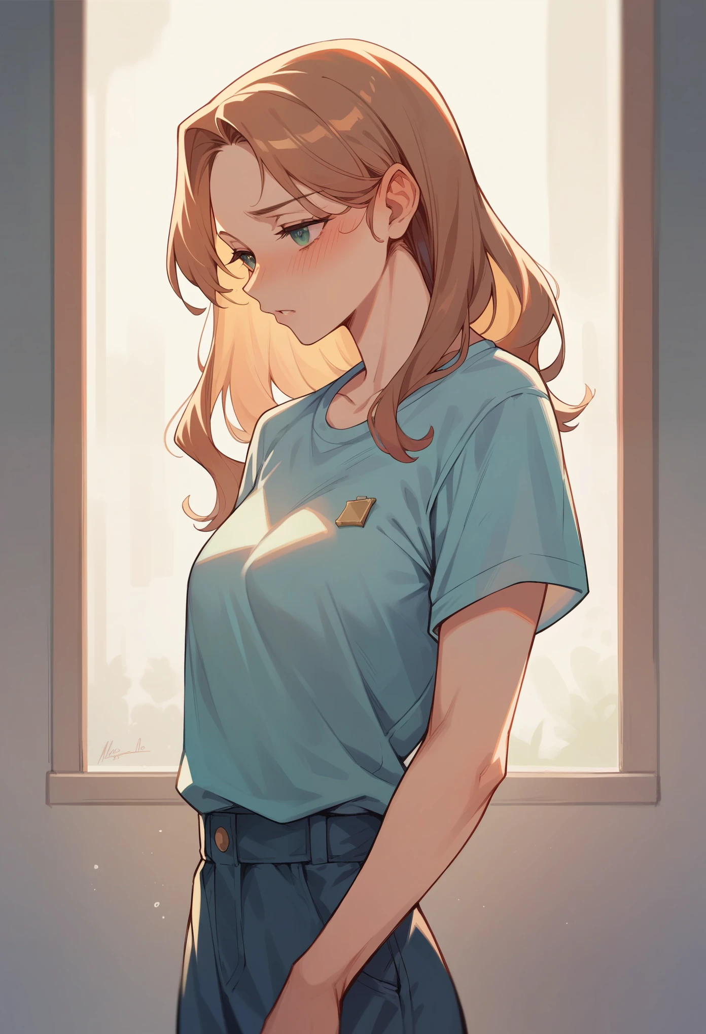 1 girl,height, High quality, Masterpiece, Not wearing a shirt,Wow!, blushing ,sexy