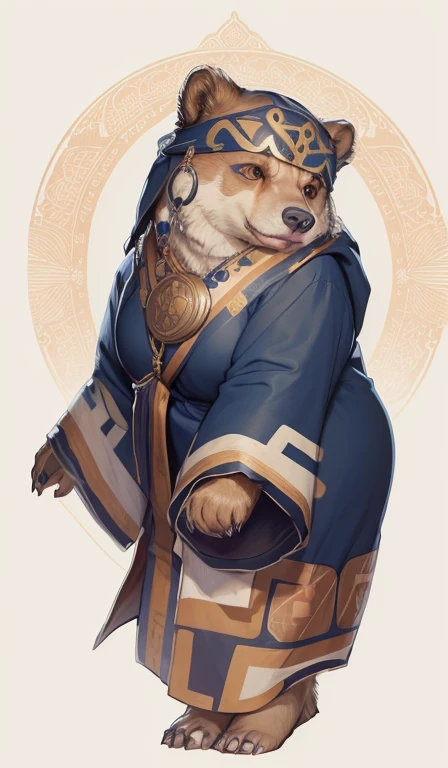 best quality,Super detailed,actual,(portrait,photo-actual:1.37),(hairy:1.1),(human nature:1.1) High resolution, 8k, masterpiece,, Super detailed, mammal, Brown Bear Girl，whole body，National style totem，ethnic jewelry，Miss, Miss化的, Fur, detailed Fur，Ainu women in traditional clothing，Fair深藍色服飾，Dark blue headscarf， masterpiece, best quality, Digital art, (actual:0.3), cartoon, Detailed route, High resolution, visually stunning (detailed lighting, Depth of Field:0.9), detailed color, Bright colors create perfect hands, Detailed hands (Fair, Cute, Fluffy:1.2), detailed body, Perfect breasts, 1 girl, , smile full of love，HokkaidoNatural background，horizon landscape, National costume, national totem，清澈的Sky空, movie lighting, Sky, sunny Sky,，grassland， horizon background(Natural background:1.1,Hokkaido:0.9), (Soft natural light:1.1), (Detailed facial features:1.1,expressive eyes:1.2), (calm and serene expression:1.1), (Flowing and layered clothing:1.1), (Gorgeous and intricate accessories:1.1), Fine hairs, exquisite eyes, 