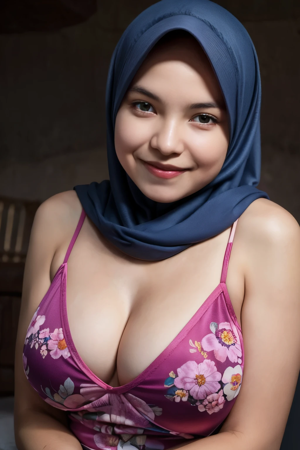 Milf Bitch, ((ice silk Singlet)), Straddling, ((Naked Colourfull)), ((Old Lady :1.5)), Very cute like a Matured Lady, ((Stylish Hijab)), adorable, 2 girl, 55 years old, baby face, shy, half body portrait,smile, (face details: 1), (eye details: 1), ((round large breasts, cleavage)). Cute posed. proportional body. Ultra High Res. (realistic: 2), UHD, ((SHINY SKIN :1.1)), ((Floral Pattern)).