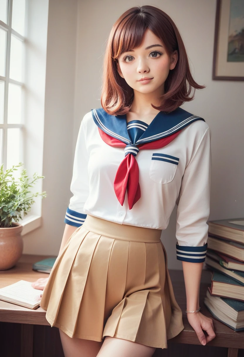 ltra-detailed,highly detailed,best quality,masterpiece,illustration,realistic,photorealistic,
llas, cosplay, 1girl, solo,
uranohoshi school uniform,
looking at viewer,