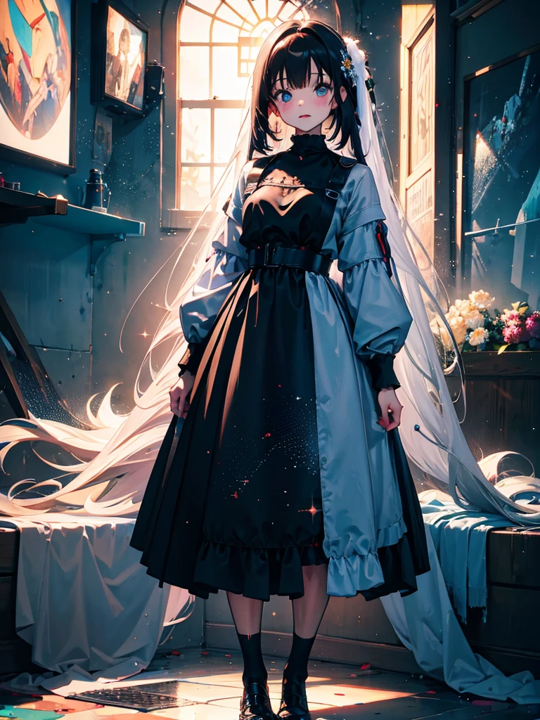 (Highest quality:1.4),(masterpiece:1.4),(8k:1.4),(Very detailed:1.4),girl,Cute anime face,masterpiece,Transparent color clothes,whole body, Very detailed,Very delicate and beautiful,album cover,album,album description,glitch art,Pixilation on face,Double exposure,chromatic aberration,Light leakage,Noise and particles,Color Deterioration,Glitch lettering,design,art,abstract art,geometry,Clear lines,square,bright,Limited edition palette,flower,polygon
