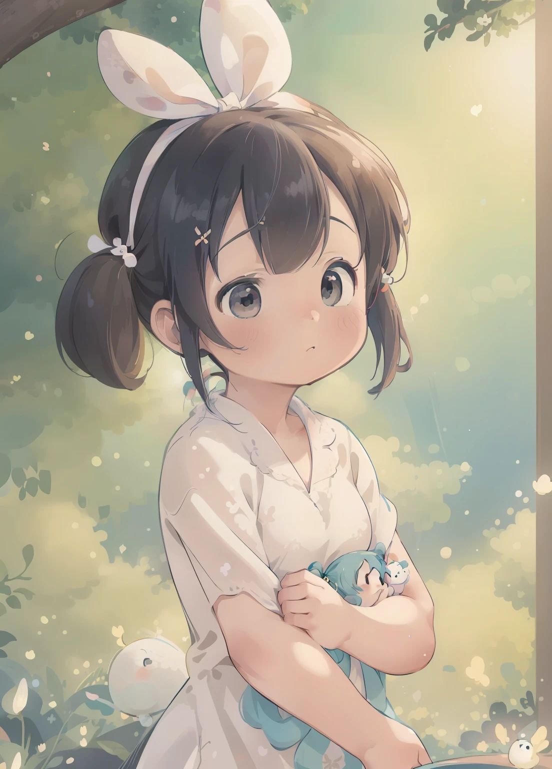 (masterpiece、Highest quality、Highest quality、Official Art、Beautiful and beautiful:1.2)、(One girl:1.3)Hatsune Miku、Twin tails,Beautiful breasts, Katsushika Hokusai,original, Intricate details, shape, masterpiece, Highly detailed CG Unity 8K wallpapers, highlight, polish, dynamic, Bokeh, , Beautiful girl with animals_Ears and Hair_ornament