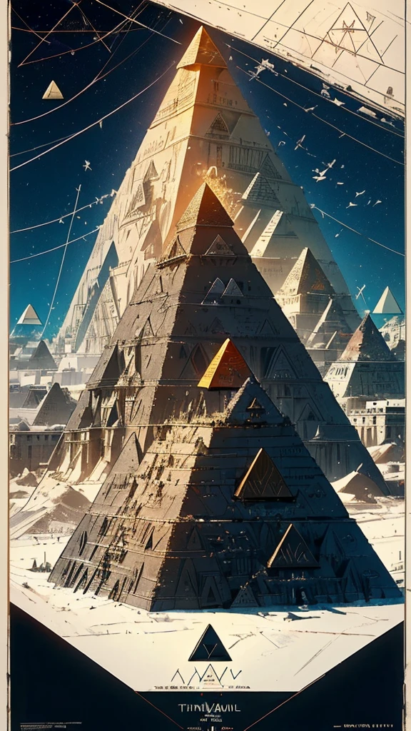 (((masterpiece, highest quality))),(((solo:1.2))),(((1girl:1.2))),32k wallpaper, very detailed, poster, vintage science fiction,(((((geometric cinematic movie poster))))), (bauhaus),(((abstract))),(((mid century modern))),(((((portfolio))))),(((((Close-up))))),(((((bust up))))),((((more various angle)))),(((highlight))),Vast landscape,(((complete. detailed face))),(((Extremely talented))),(((most complecated machine))),Colorful color scheme,(((((Triangular Pyramid)))))