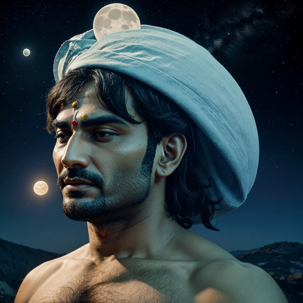 Shiv ji with moon on his head