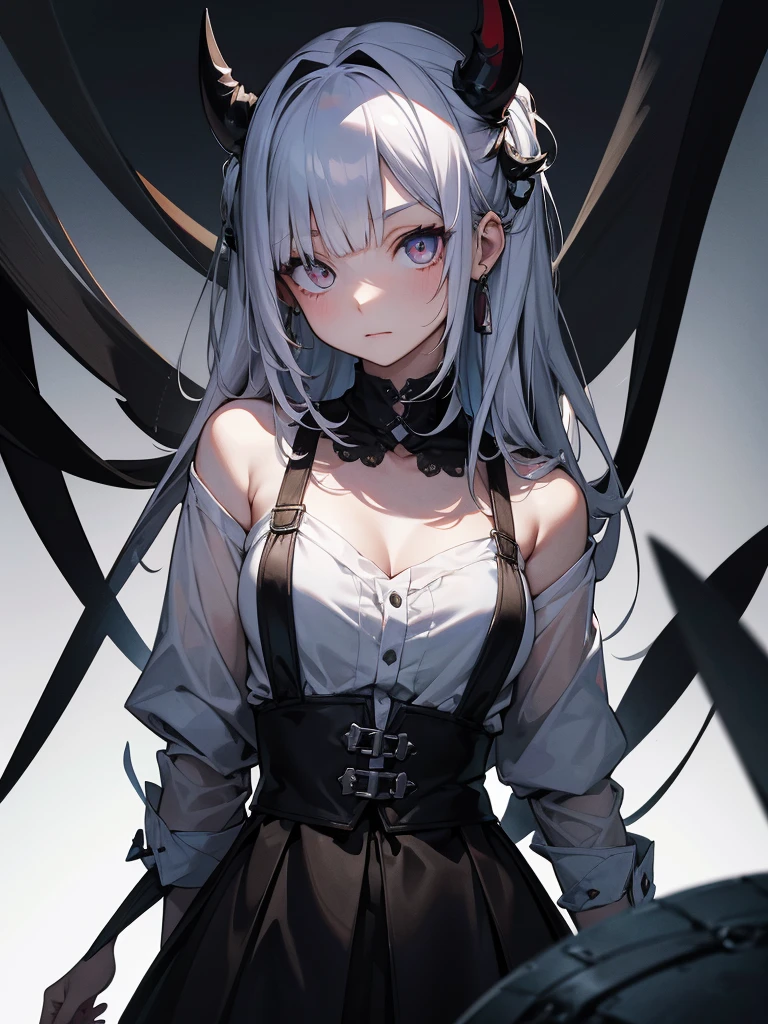 (Left and right split themes:1.0),No gaps,Heterochromia iridis,((Two Tone Hair:1.2)),(Chiaroscuro:1.2),(左~ sideは黒い髪と赤い目です,右~ sideは白い髪と青い目です:1.2), and sketch (Character design sheet, same characters, whole body, Three-View, front, ~ ~ ~ ~ ~ side, return),(Very bright:1.1), White Background, [1 girl:7], (Tilt your head:1.2), ([sketch|watercolor \(Moderate\)]:1.15),Chaotic abstract background, Vector Trace, グラデーションブレンディング and whole body, Artistic elements add depth to the work. The overall atmosphere is creepy and nightmarish....., With a unique artistic touch. This movie is、The dark and crazy world of horror movies depicted in HD., Evoke visual stimuli and aesthetic sense, that will terrify and excite the audience....,watercolor画, （Lightless, Eyes without highlights, evil eye, Ugly person with white eyes, that&#39;Red eyeliner）,whole body絵, Wearing a maid outfit （Gradient braided hair, (Light purple hair), (Ink blotches:1.1), (pale:1.2),(Light purple:1.2),(Light green:1.2)　Adult features,expensive, wear black tights,Green Eyes, The skin is hidden　and maid, The background is a dark and desolate landscape, Horror movie atmosphere. Her figure is very beautiful, Emphasizing the dark and crazy elements. Skillfully expressing the effects of light and shadow, detailed, The face and expression of the black costume are also carefully drawn.....,