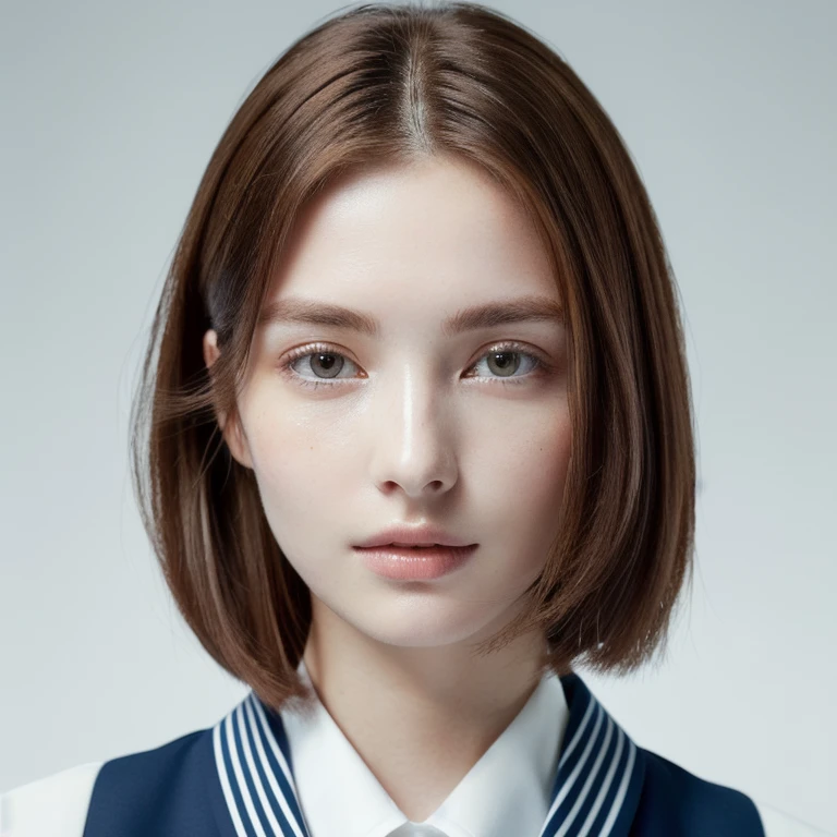 (masterpiece,best quality:1.4),(8k,raw photo,photo realistic:1.2),shiny skin,detailed skin,detailed face,detailed eyes,1girl, (((Japanese woman))), beautiful face, ( masterpiece , ultra Detailed ) , (((photo reality))), (((photo))), (((real))), (((haircut of uniform length))), straight hair, (((long hair))), (((brown hair))), (((brown eyebrows))), thin eyebrows, Downturned eyes, Sensual eyes, Pointy nose, delicate chin, alabaster skin, milky skin, Oblong face, (((looking at viewer)))
