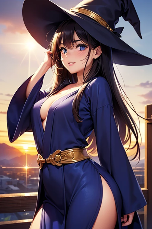 #Basics A girl is posing for a photo, (((One Girl))), (((Baby Face:1.4)) + ((cute:1.4)) + ((15 years old))), 
break 

#Clothing Accessories 
((Wizard Costume) : ((Blue clothes) + (Wide sleeves) + (Long sleeve)) + ((Purple Robe)) + ((Black witch hat)), Have a magic wand,  
break 

#Features 
((Black Hair)), ((Ashime Bang + Long side bangs)), (((Straight Long Hair) : Long Hair + Voluminous Hair + Straight hair)), 
((Droopy eyes:1.4, Big eyes:1.2), blue eyes), 
break 

#background environment 
((noon + Sunshine, Fantasy World, Mountainous Regions)), 
#Facial Expression Pose  
((smile, blush), (Relaxed standing, hand in own hair)), 
#composition 
((Face the camera, (Angle from the front), (Cowboy Shot))), 
break 

#Body parts elements 
(Slim figure), 
(Detailed Hair, Beautiful Hair, Shiny Hair), 
(double eyelid, Long eyelashes, Thin eyebrows:1.4), 
(Expression of fine eyes, Beautiful and delicate eyes, Sparkling eyes, Eye Reflexes, Glitter Eyeliner), 
(Human Ear), 
(Beautiful Nose, Thin Nose), 
(Glossy Lips, Beautiful Lips, Thick lips), (Symmetrical facial features), 
(Detailed skin, Textured skin, Beautiful Skin, Oily skin), 
break 

#Quality Image Quality Common 
(((Highest quality)), ((masterpiece)), ((Very detailed))), ((Ultra-high resolution)), ((16K, 1080P)), ((Full HD)), 
(Anatomically correct), (Realistic), (3DCG), (Oil painting), 
((comics, anime)), (CG illustration), (RAW Photos), 