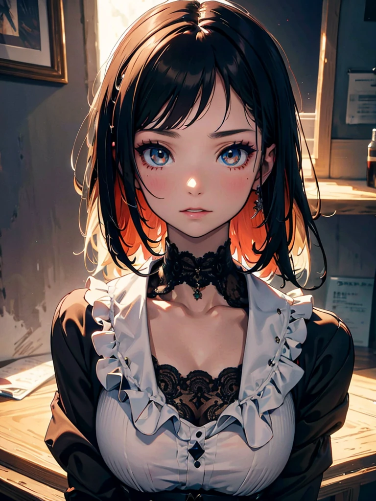 masterpiece, Anime stills, Intricate details, 超High resolution, 4K, High resolution, Eye Detail, (One girl, One boy,) split picture, duality, ((Face close-up)),(Left and right split themes:1.0),No gaps,Heterochromia iridis,((Two Tone Hair:1.2)),(Chiaroscuro:1.2),