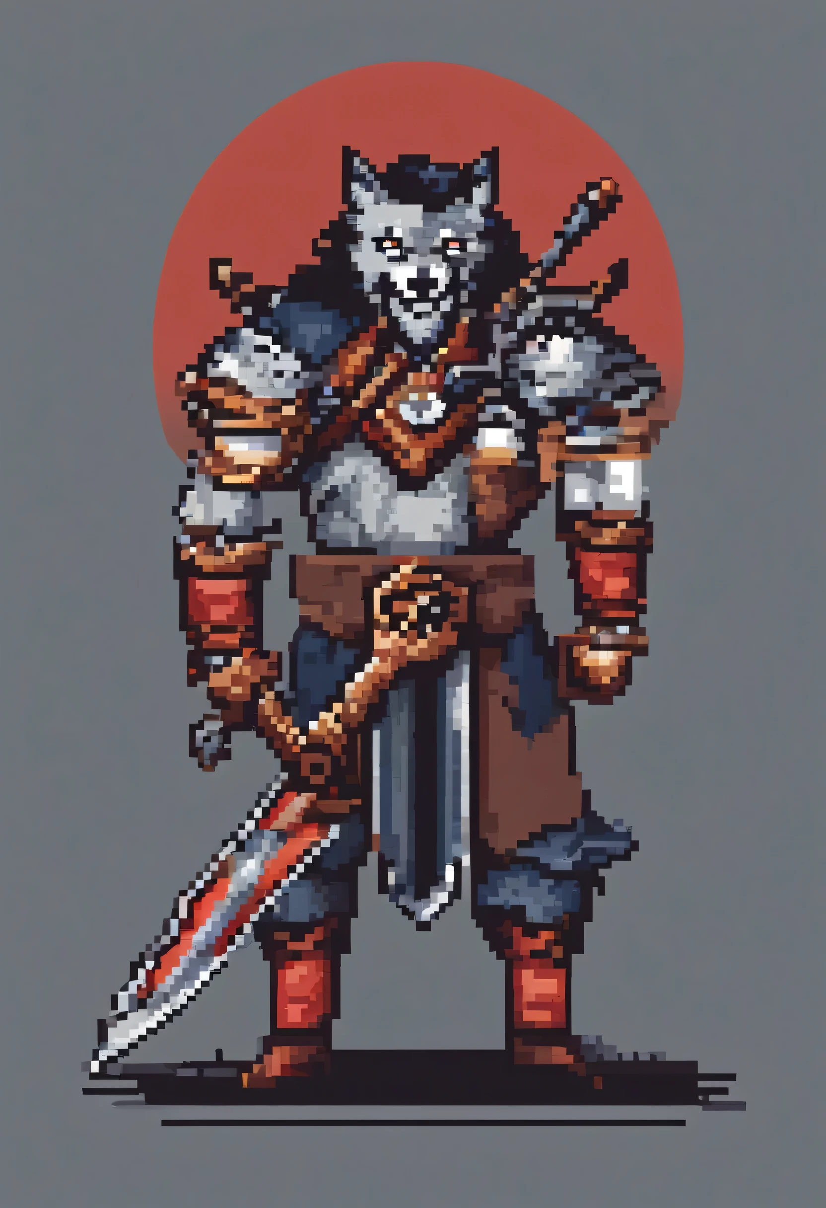 Werewolf, warrior armor, With l'sword in hand, Medieval tavern, very detailed, 8k, high quality
