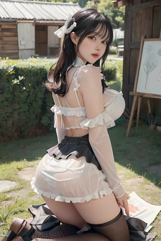 a girl, whole body, (delicate illustration: 1.4), (tabletop: 1.0), (best qualityer: 1.4), (ultra HD: 1.2), (fotorrealism: 1.4), (8k, RAW Photos: 1.2), ( softfocus: 1.4), (18-years old:1.3), (sharp focus: 1.4) , Korean Beauthfull , painting-like , Open your buttocks, succulent, pubic-hair, (in this), sexly, white stockings, perneiras, neon, romantic, Beauthfull, lingerie, liquid, pantyhose, in this linda, Kale, , , sexly, Kale, , , sexly, Kale, , perfect , breasts big, formato de peito perfect、(a miniskirt、upturned ass、De pele clara、kawaii、embarrassing、super beauty、Overturned、Get on all fours with your big ass pointing at the viewer、While looking at the viewer、The silhouette is Eloi)