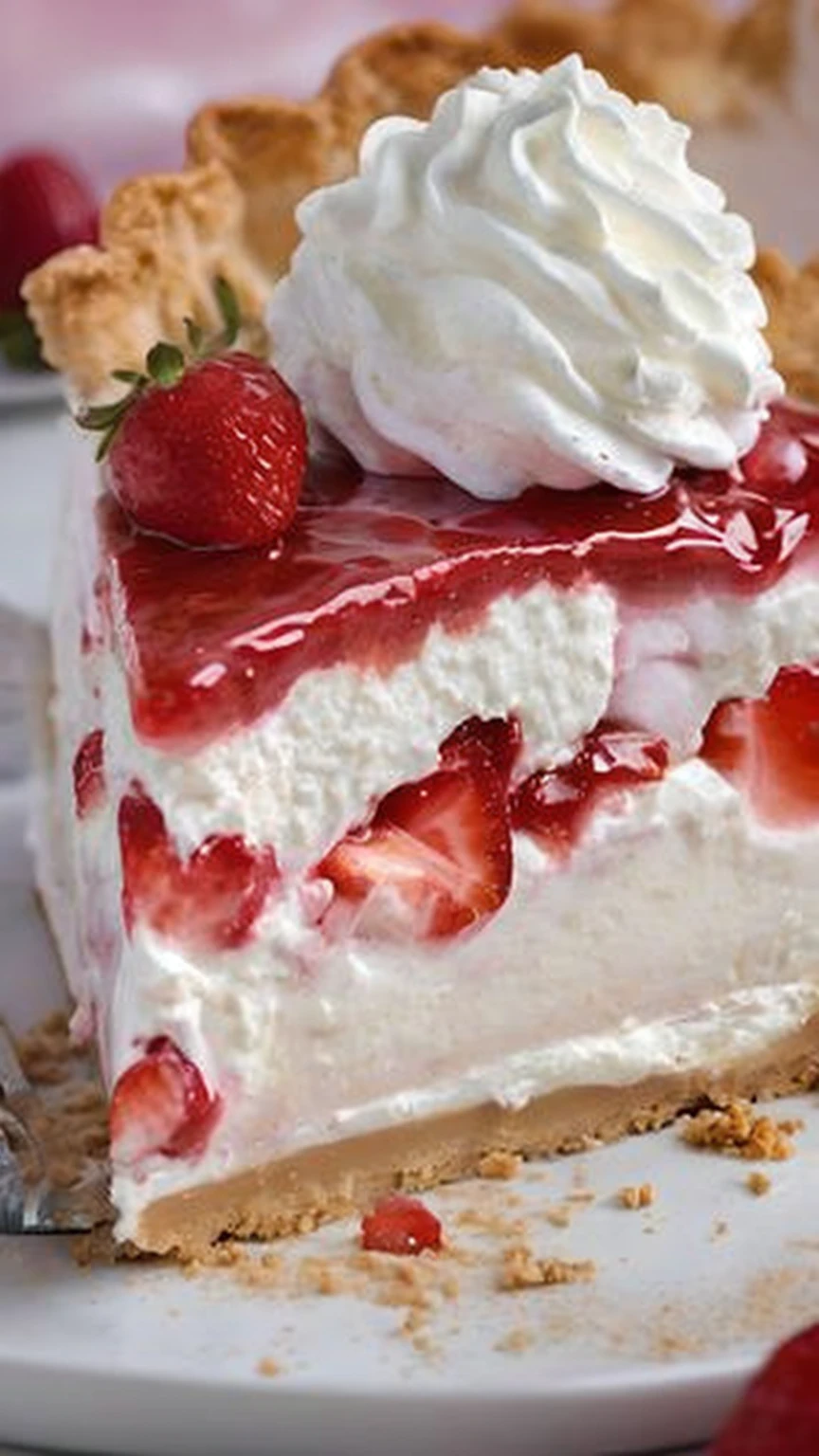 araffe pie with whipped cream and strawberries on a plate, ❤🔥🍄🌪, closeup - view, breathtaking detail, closeup, stunning!, whipped cream on top, sharp!, jaw dropping, 🎀 🗡 🍓 🧚, award - winning crisp details ”, award-winning crisp details”, beautiful!, detaild, astonishing detail, exquisitely detailed, rendering