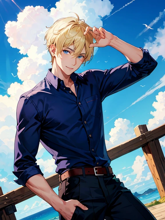 More about Ultra HD, blue sky, Handsome boy, Idol, An innocent smile, blue eyes, Blonde