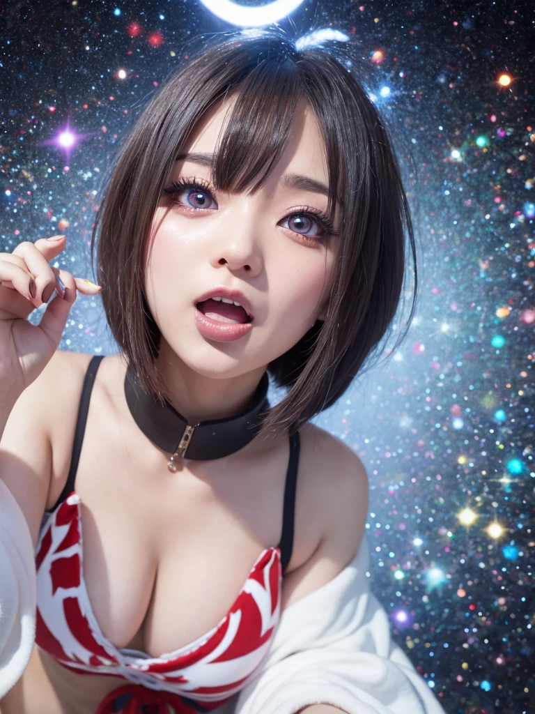 Ahegao with eyes looking up