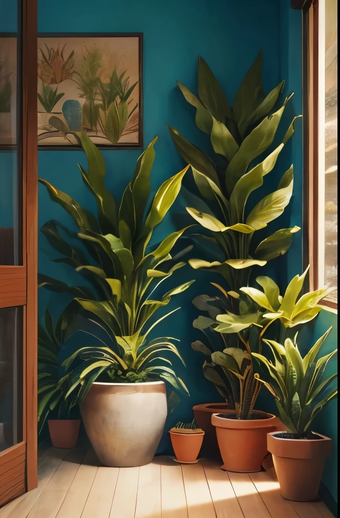 there are two potted plants that are sitting in a pot, bromeliads, flowering pineapples, colorful tropical plants, beautiful plants, ❤🔥🍄🌪, tropical flower plants, large exotic flowers, blooming tropical flowers, blue and yellow fauna, tropical houseplants, cactus and flowers, flowering pineapples and orchids, huge flame fantasy plant, tropical flowers