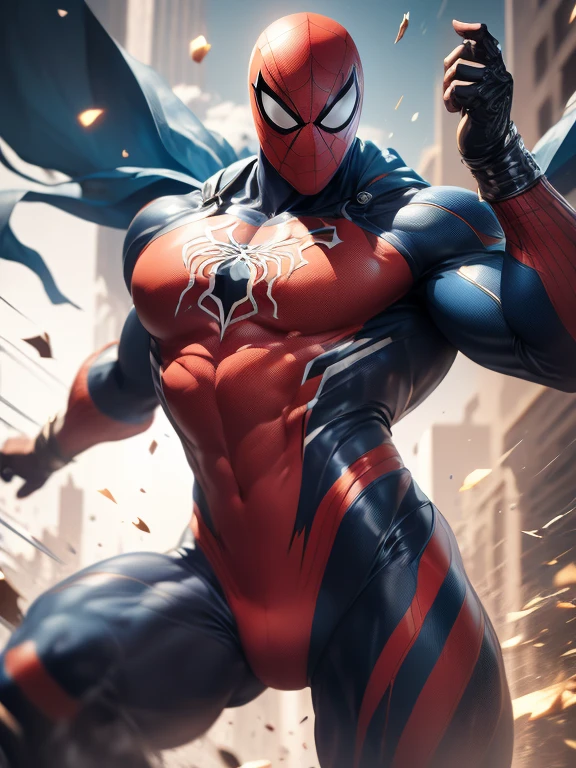 spiderman robotic suit,red,white,blue,(best quality,4k,8k,highres,masterpiece:1.2),ultra-detailed,(realistic,photorealistic,photo-realistic:1.37),HDR,UHD,studio lighting,extremely detailed suit design,vivid colors,sharp focus,physically-based rendering,advanced robotics technology,energetic and dynamic posture,cityscape background,superhero action scene,vibrant red and blue color scheme,lifelike texture and reflections,glowing eyes and web patterns,attention to small details,metallic finish,high-tech accessories and gadgets,heroic and confident facial expression,expressive body language,powerful and agile,urban environment,iconic spider logo,impressive light and shadow effects,action-packed battle scene,fluid and dynamic movement,impressive web-swinging skills,attention-grabbing composition,intricate suit mechanics,futuristic and stylish design,impressive acrobatic stunts,attention to anatomy and musculature,emerging from a powerful web,heroic stance,awe-inspiring superhero,enhanced strength and agility,vibrant and captivating artwork.