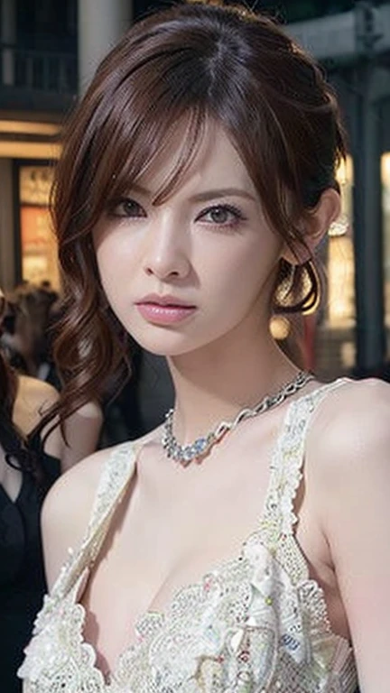 (8k)、(Highest quality)、leaning forward)),(8k,Raw photo,Highest quality,masterpiece:1.2),(Realisticな,Photorealistic:1.37),Ultra-detailed,超High resolution,Beautifully detailed face,narrow,(Slim waist):1.3),Beautifully detailed skin,Skin Texture,Floated hair,Professional Lighting,(Highest quality,4K,8k,High resolution,Tabletop:1.2),Very detailed,(Realistic,Realistic,Photorealistic:1.37),Hmph,Studio Lighting,Ultra-fine painting,Sharp focus,Physically Based Rendering,Extreme Detail、Big earrings、(Professional Photographer)、(Stage lighting)、Close up portrait of woman in white vest and skirt, light milky white porcelain skin, smooth translucent white skin, A seductive anime girl, beautiful and seductive anime woman, ultrarealistic sweet bunny girl, pale porcelain white skin, Smooth and realistic perfect body, Anime girl cosplay, realistic shadow perfect body, guweiz masterpiece、(Nipple Covers)、(Choker Necklace)、(Platinum Jewelry)、(Lace-up costume)、(Sad expression)、Off the shoulder、Cleavage Emphasis、(((Super Real)))、eye shadow