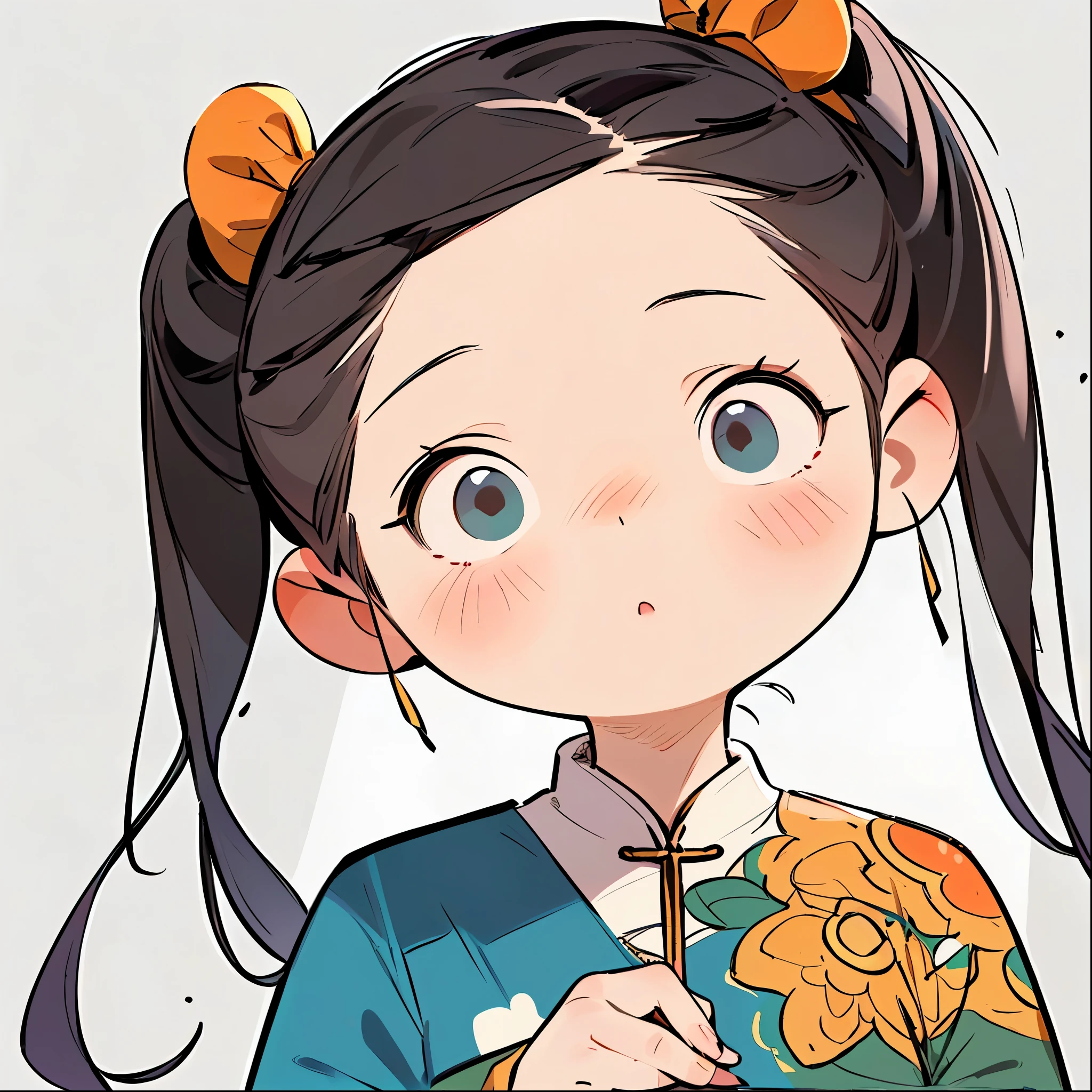 (1 beautiful young woman:1.5, ((alone)) with twin pigtails hairstyle beautiful hair:1.5), Modern clothing, animated style, Nice orange priest anime costume., detailed face, pretty eyes, cute expression, hyper detailed and smooth soft lighting, IN FRONT OF THE CAMERA, detailed representation, vibrant colors, elegant, Capricious, Very detailed, 8k, photorealistic