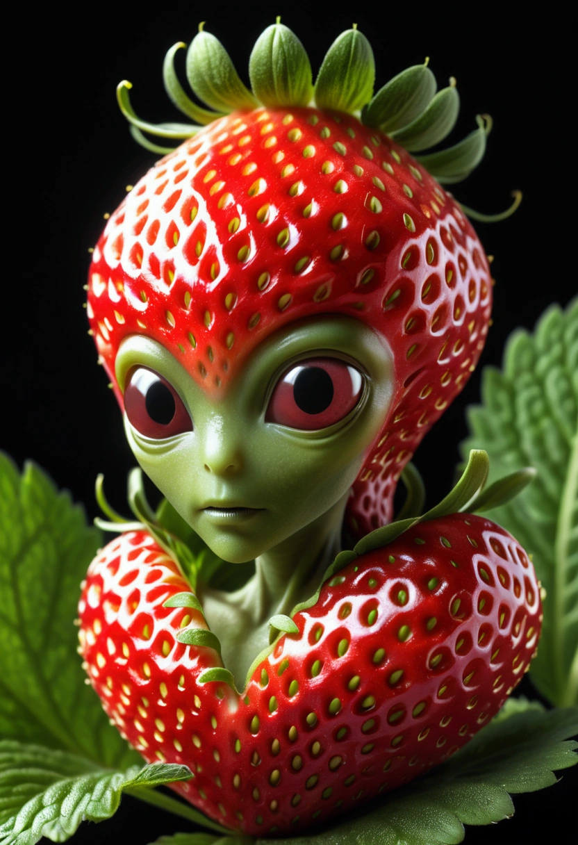 Strawberry Alien Born from Strawberries