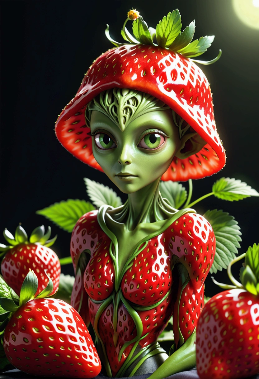 Strawberry Alien Born from Strawberries