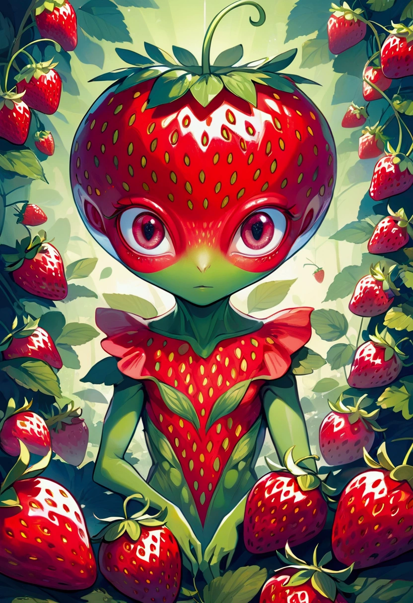Strawberry Alien Born from Strawberries