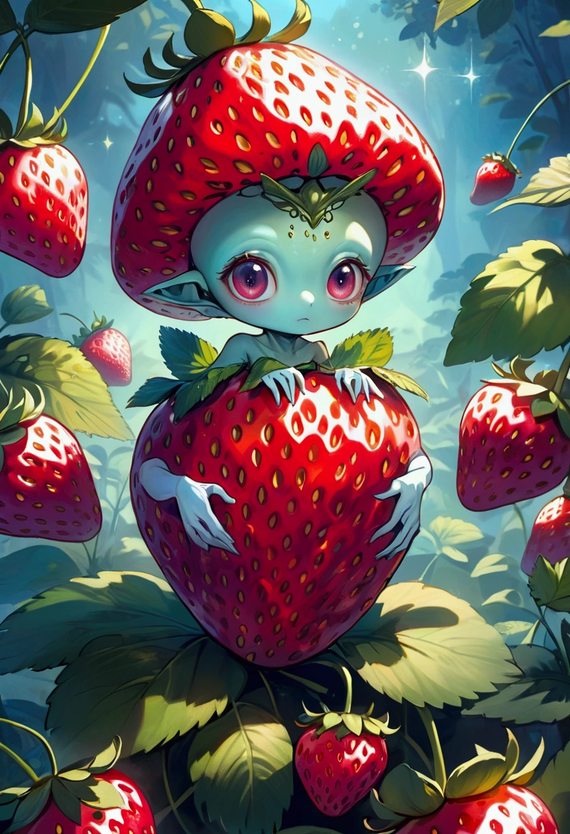 Strawberry Alien Born from Strawberries