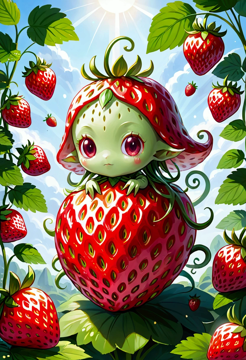 Strawberry Alien Born from Strawberries