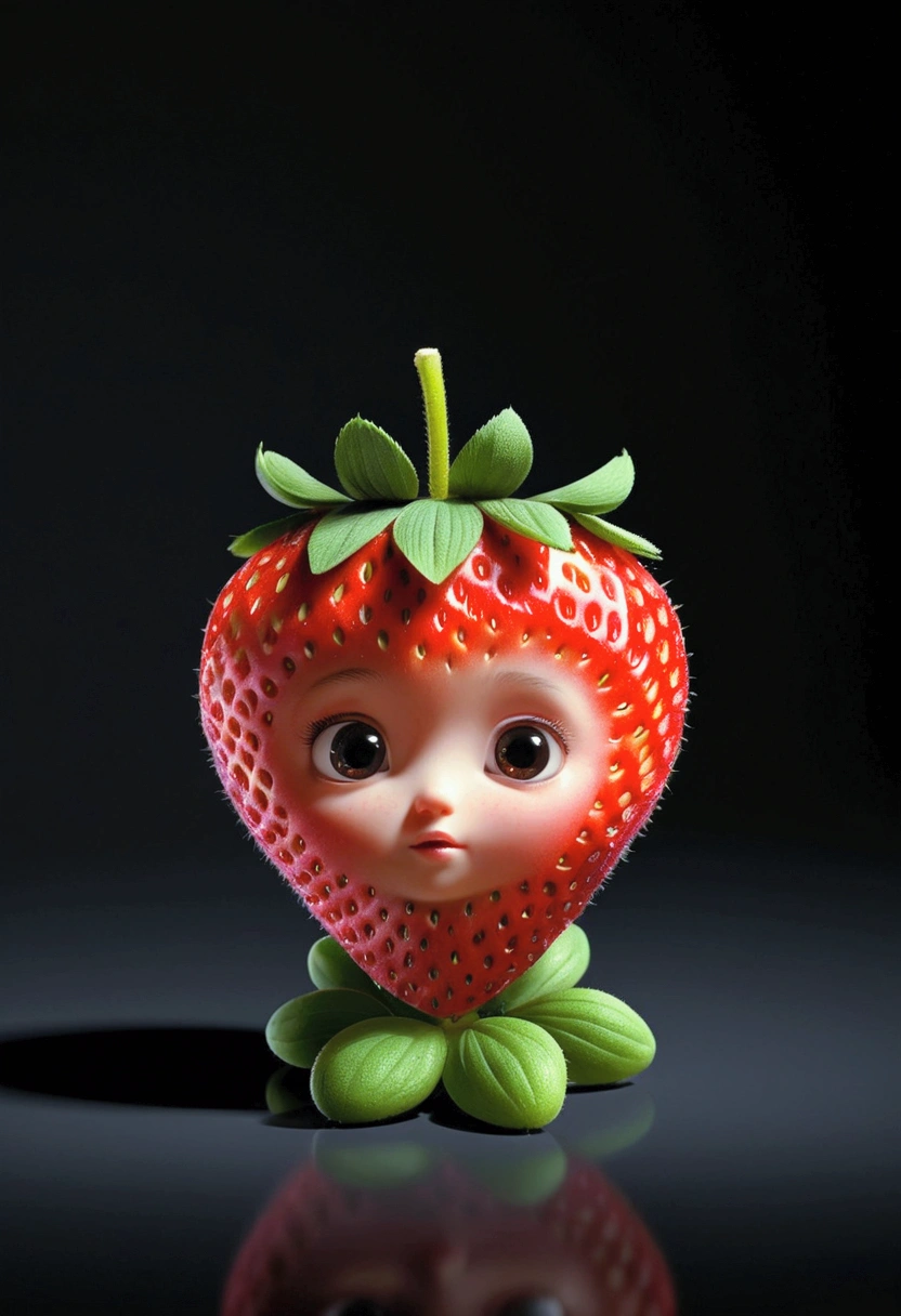 A cute Strawberry, by Liu Ye, cinematic still, chiaroscuro, dynamic, (best quality, masterpiece, photorealistic), very aesthetic, perfect composition, intricate details, ultra-detailed, vivid colors
