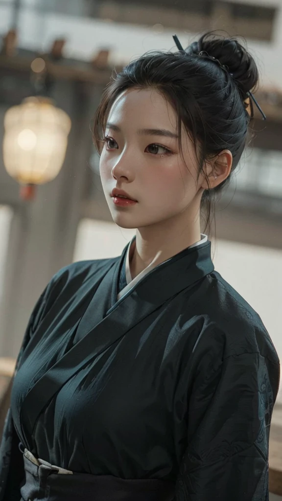 wuxia, Chinese clothes, hourglass figure, large breasts, big hips, masterpiece, best quality, ultra detailed, realistic