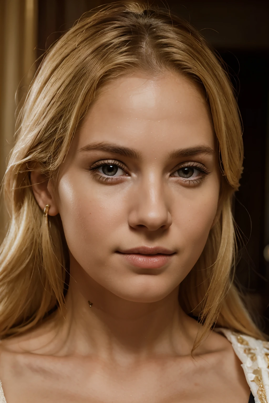 Young noble boy, look at his beautiful blonde mother potrait. 8K, realistic, Europe