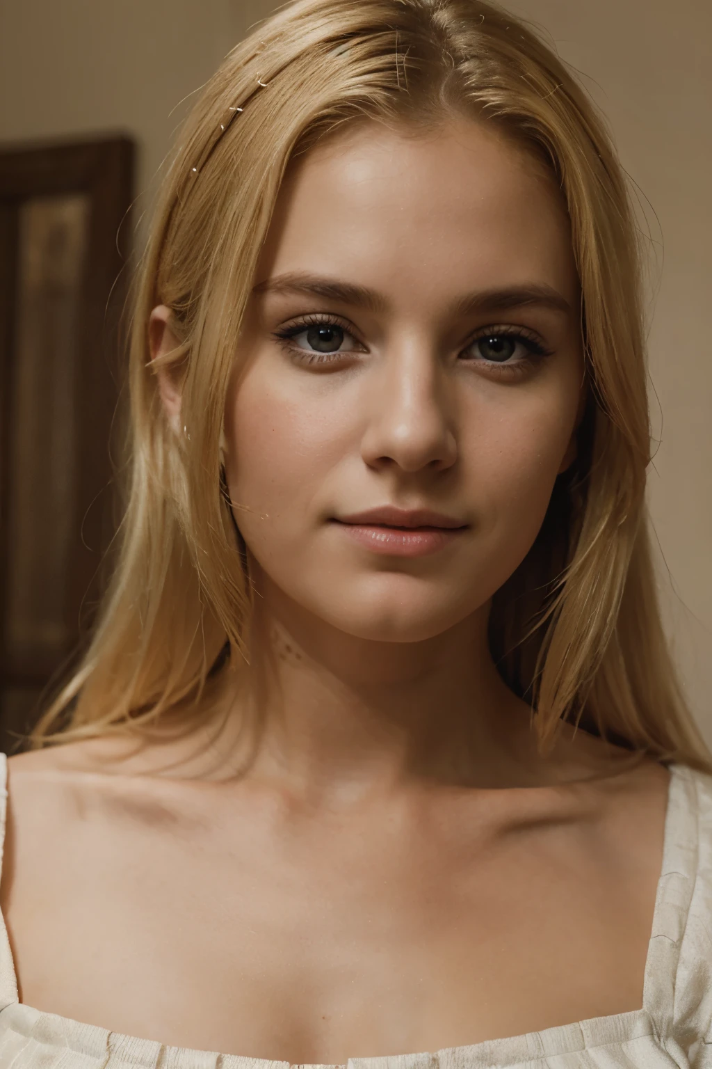 Young noble boy, look at his beautiful blonde mother potrait. 8K, realistic, Europe