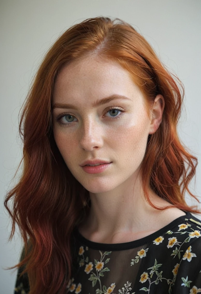 23 year old fashion photography.oh red-haired woman, Linda, no-makeup, wearing men's clothing, smoking 35mm, anastasia ovchinnikova