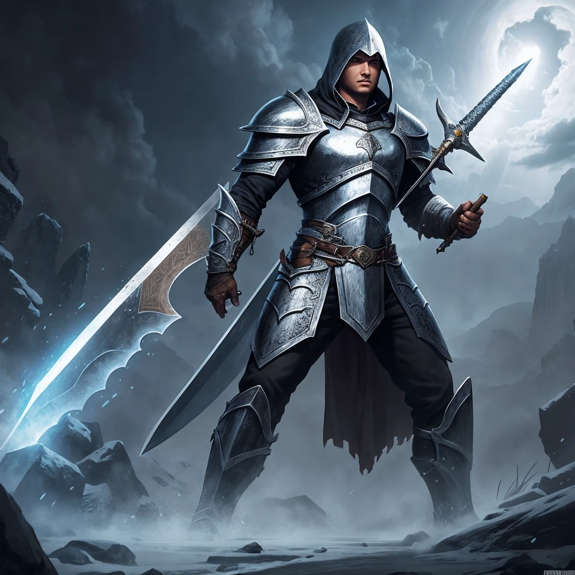 Classic steel greatsword illustration