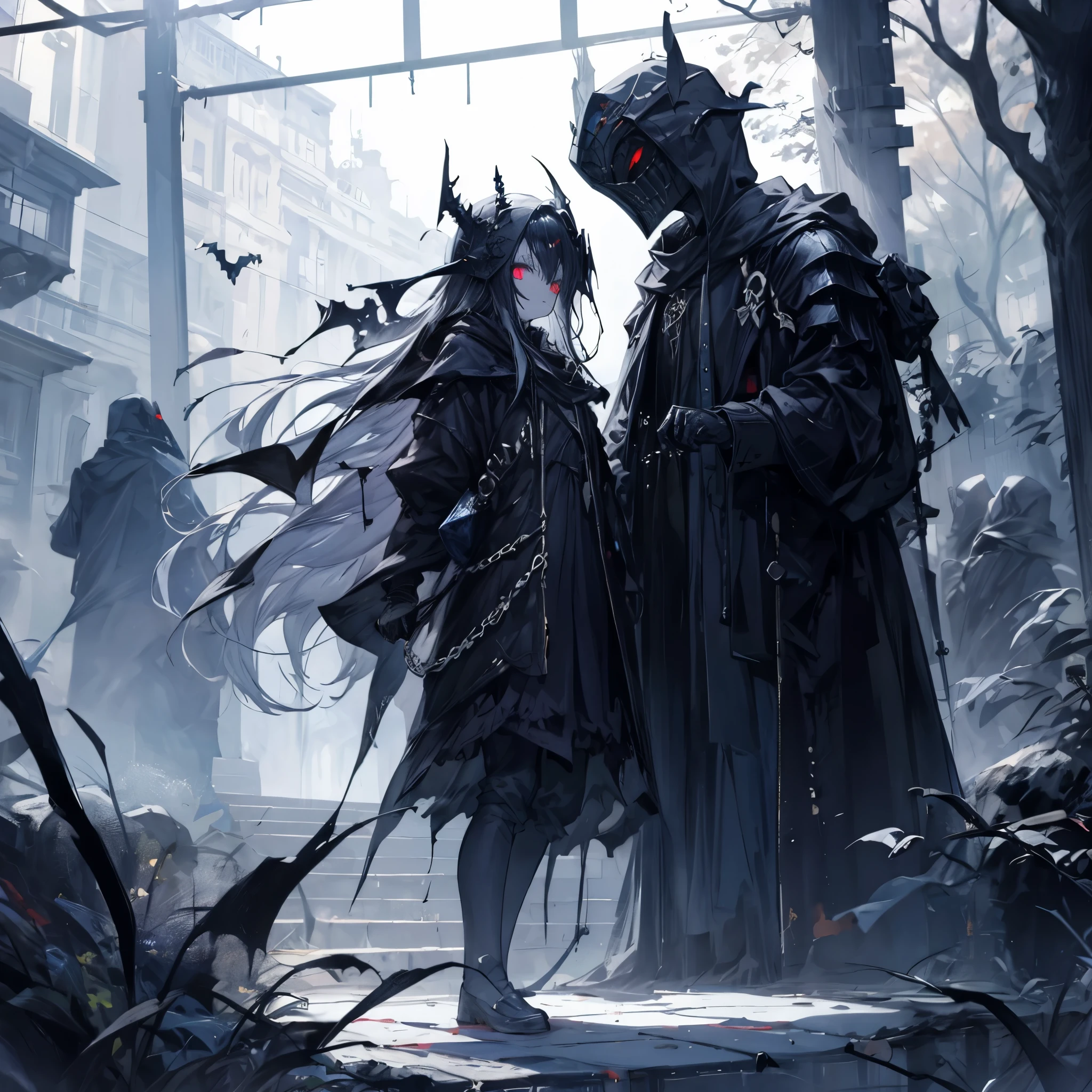 Black spooky knight helmet