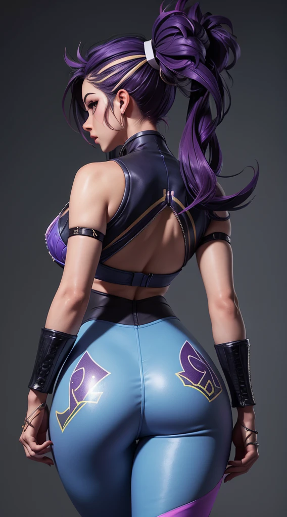 Raven from Titans, fat ass, gigantic breasts, side boob, perfect angle, shot from behind