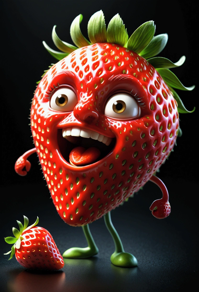 (A Strawberry), in the middle of a fog, in the style of white and gray, (by angura kei:0.5), photographic source, transfixing scenes, edible art, captivating chiaroscuro, dynamic movement, full body, (special effects:0.1), award-winning, cinematic still, emotional, vignette, dynamic, vivid, (masterpiece, best quality, photorealistic, Professional, perfect composition, very aesthetic, absurdres, ultra-detailed, intricate details:1.3)