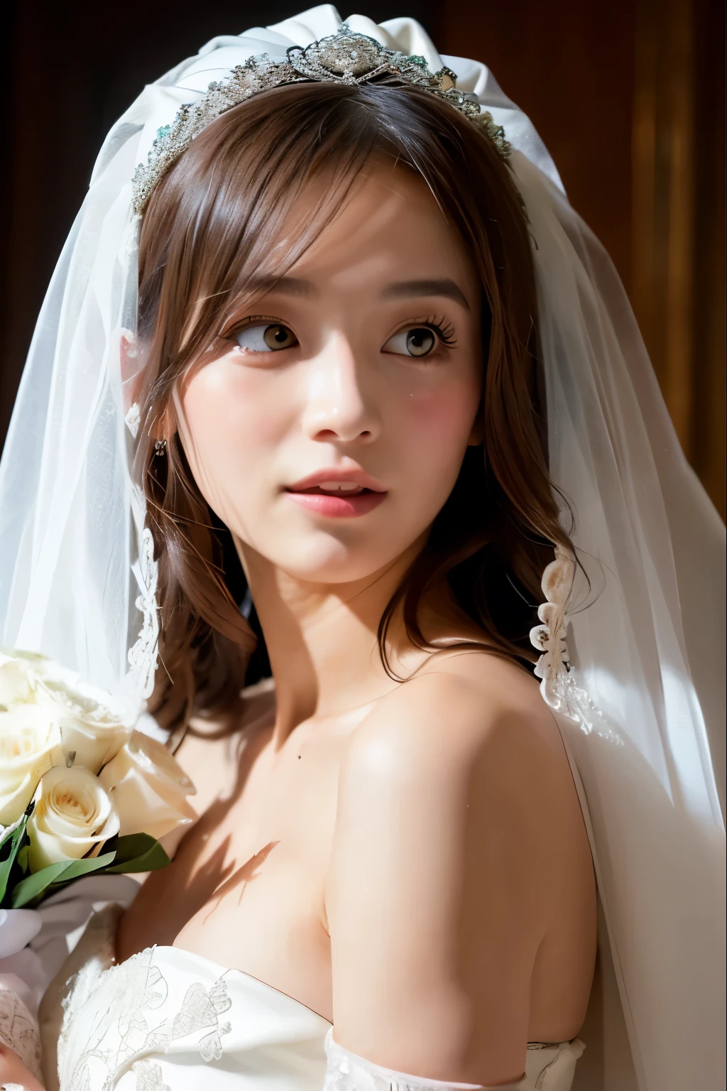 Please put a wedding veil over my face