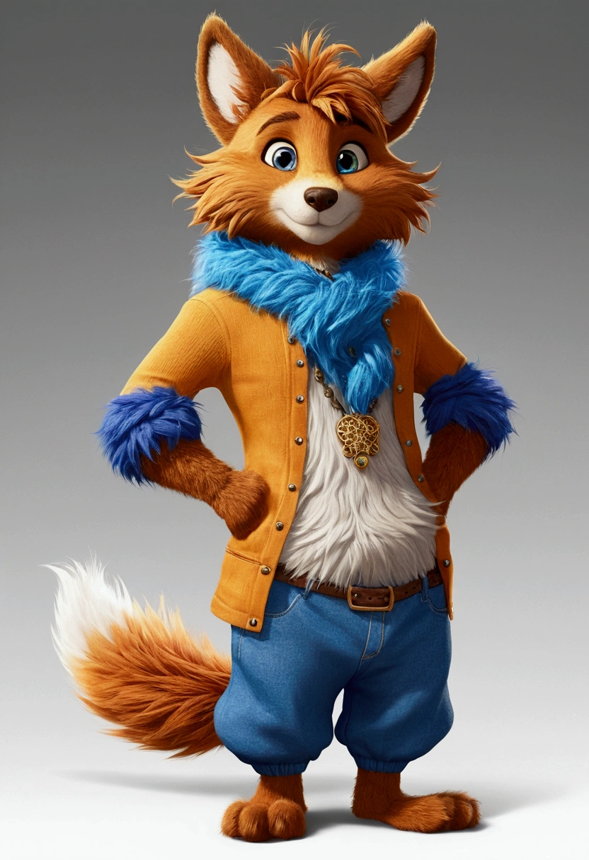 A furry wearing only pants