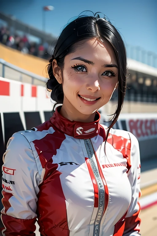 Highest quality High resolution Simple F1 Grand Prix Racecourse Companion cute girl Beautiful face Race Queen