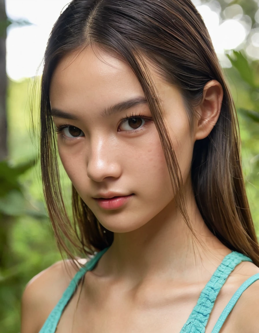 a skinny innocent teenage girl,extremely detailed eyes and face,detailed skin,long eyelashes,delicate facial features,detailed skin texture,detailed hair strands,detailed clothing folds,beautiful detailed eyes,beautiful detailed lips,high quality,photorealistic,vibrant colors,natural lighting,detailed background,serene outdoor environment,cinematic composition,intricate details