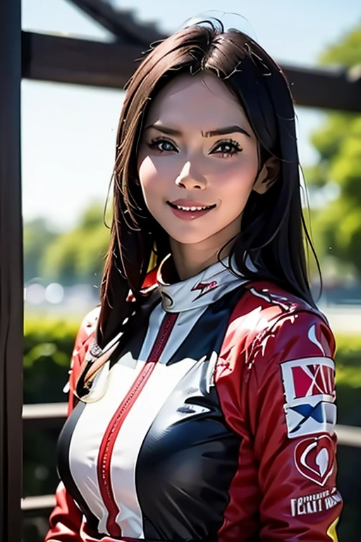 Highest quality High resolution Simple F1 Grand Prix Racecourse Companion cute girl Beautiful face Race Queen