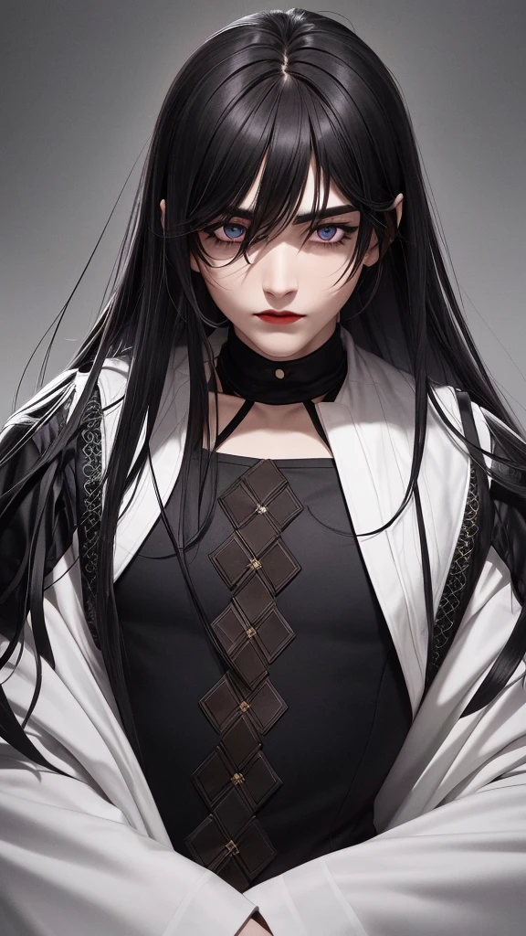 His hair was now parted in a 4/6 style, revealing his entire face. His eyes and brows are like a lone wolf hunting down his prey. Pitch black pupils that were darker than the night. Contrasting this darkness was the snow-white skin and thin red lips.
The only words that could describe him were an aloof prince.