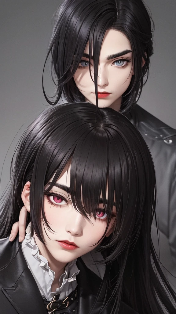 His hair was now parted in a 4/6 style, revealing his entire face. His eyes and brows are like a lone wolf hunting down his prey. Pitch black pupils that were darker than the night. Contrasting this darkness was the snow-white skin and thin red lips.
The only words that could describe him were an aloof prince.