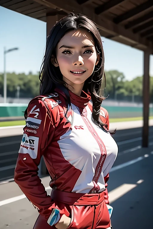 Highest quality High resolution Simple F1 Grand Prix Racecourse Companion cute girl Beautiful face Race Queen