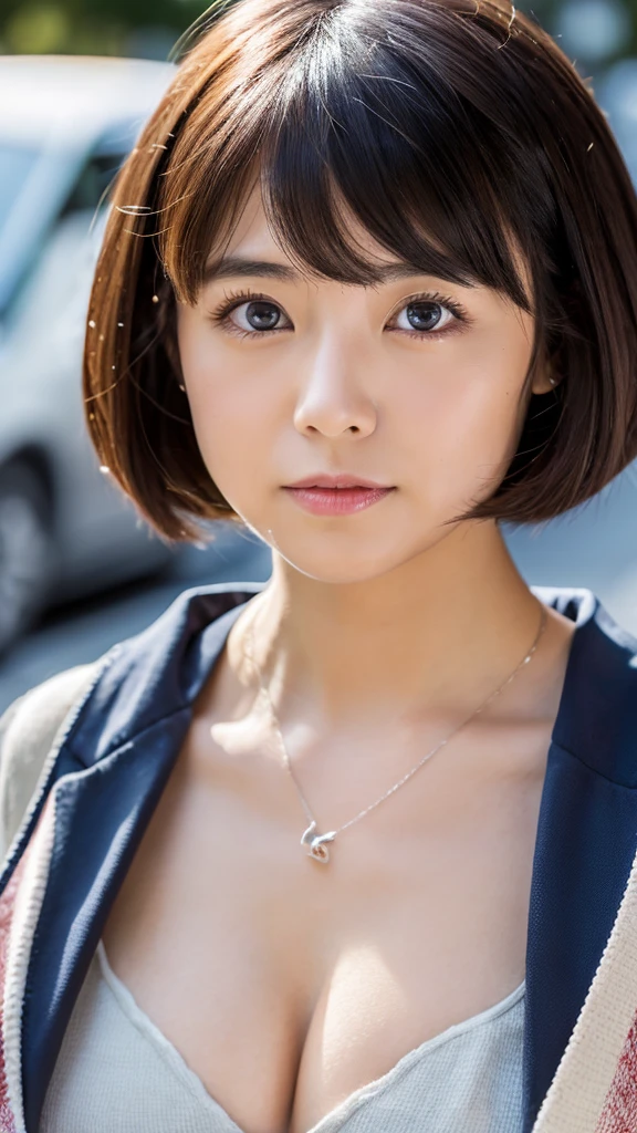 Japanese women、camisole、Short Hair、8k、Big eyes、Cleavage