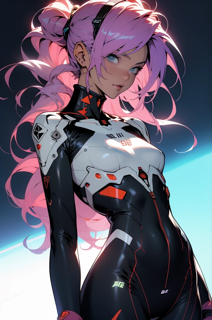 ((Best Quality)), ((Masterpiece)), (detailed: 1.4), (Absurd), 35-year-old  woman with Simon Bisley-style micro thong, Genesis evangelion neon style clothing, 2 piece clothing, colored hair, tattoo on arms, cybernetic hand, pastel, centered, scale to fit dimensions, HDR (High Dynamic Range),Ray Tracing,NVIDIA RTX,Super-Resolution,Unreal 5,Subsurface dispersion, PBR texture,  Post-processing, Anisotropic filtering, Depth of field, Maximum clarity and sharpness, Multilayer textures, Albedo and specular maps, Surface shading, Accurate simulation of light-material interaction, Perfect proportions, Octane Render, Two-tone lighting, Wide aperture, Low ISO, White balance, Rule of thirds, 8K RAW, crysisnanosuit
