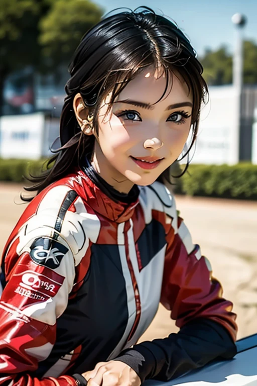 Highest quality High resolution Simple F1 Grand Prix Racecourse Companion cute girl Beautiful face Race Queen