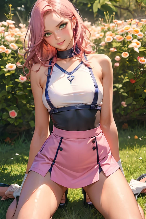 Best Picture, Masterpiece, 4K, High Quality, One Adult
Woman. The woman has pink hair. Her hair is bobbed, wavy. Long slit eyes, green eyes,
Model like beauty, perfect proportions. Perfect legs. Perfect arms. Tank top and tight mini skirt. High heels.
She has a blush on her cheeks and a mischievous smile on her face.
Even over clothing, one can see the large, full breasts and erect nipples.
A woman is on all fours in a grassy field. A large dog is holding the woman from behind, on her back.)))A complete body. Perfect hands and legs. Beautiful body, beautiful legs. Beautiful hands. Perfect body, perfect legs. Perfect hands.
The woman's breasts are full and her nipples are standing up, even over her clothes.
The woman has a blush on her cheeks and an embarrassed look on her face.
(The skirt is so short.)