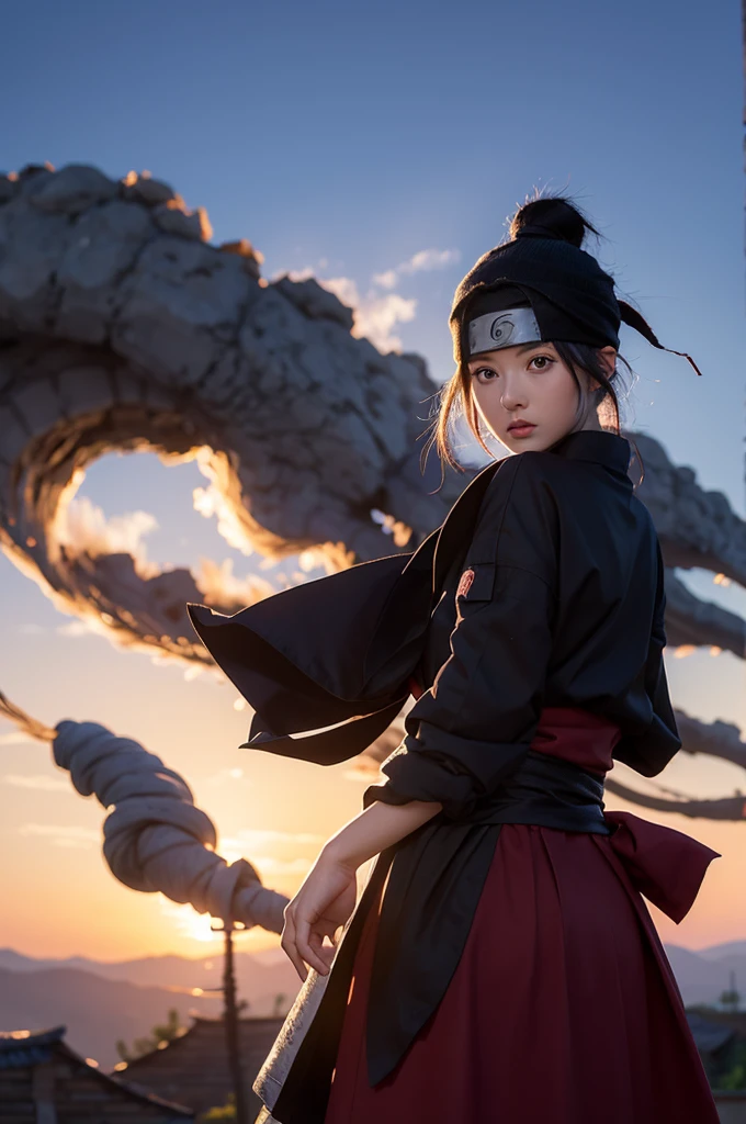 Fille ninja village de la brume dessin animé naruto